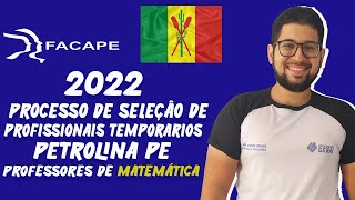 Processo Seletivo  PETROLINAPE  Prof de Matemática  Questão 20  Matemática [upl. by Annwahsal]