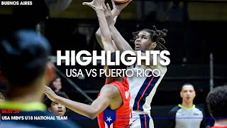 FIBA MENS U18 HIGHLIGHTS  USA Quarterfinal win vs Puerto Rico [upl. by Areem420]