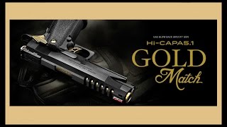 Tokyo Marui HiCapa 51 Gold Match No 67 gbb airsoft pistol 1911 [upl. by Eiger]