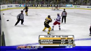 Donald Brashear vs Shawn Thornton Jan 9 2010  NESN feed [upl. by Nawad732]