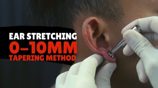 Ear Stretching 010mm Tapering Method  Besarin Lubang Tindik di Piercing Indonesia Bandung [upl. by Milt]