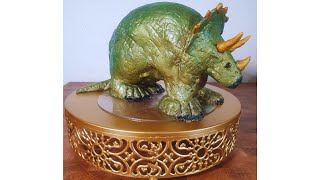 How to Make Edible Dinosaur Triceratops Sponge cake [upl. by Mayap]