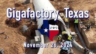 Tunnel Exterior Construction Tesla Gigafactory Texas 11262024 928AM [upl. by Terencio441]