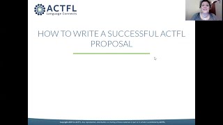 ACTFL Proposal Submission Video [upl. by Barnum]