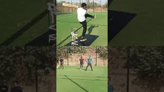 Almost hit wicket 😱cricket sixincricket six batting [upl. by Laefar]