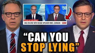 Jake Tapper CNN Host NEARLY WALKS OFF SET After Mike Johnson CALLS HIM OUT On Live TV For LIES [upl. by Buatti343]