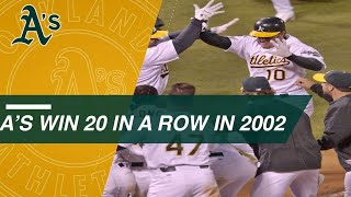 Relive the Oakland As 20game win streak in 2002 [upl. by Anirazc]