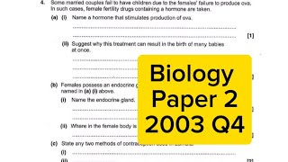 Biology Paper 2 2003 Q4 [upl. by Naara]