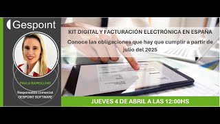 Webinar Facturación electrónica en España Obligaciones a partir del 2025 [upl. by Esilegna823]