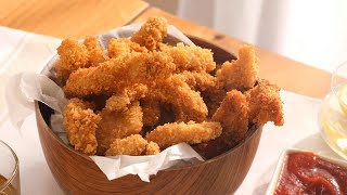 FINGERS DE POLLO 🍗 CRUJIENTES tiras de pechuga de pollo rebozadas ¡INSUPERABLES Cocinatis [upl. by Yrallam]