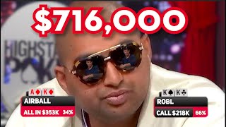 716000 AllIn Collision on High Stakes Poker [upl. by Nelyk]