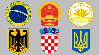 Coats of Arms Emblem of Different Countries  Part 1 [upl. by Egidio732]