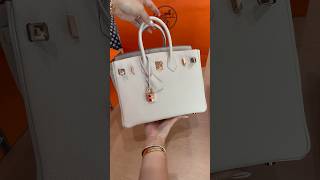 New Fav 💼 Hermes Birkin 25 Craie with Rose Gold HW unboxing lvlovercc shorts birkin25 [upl. by Rehpotsyrk60]