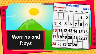 Maths  Names and Days of Months Year for Children  English [upl. by Kcirdderf152]