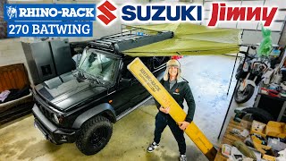 NEW Suzuki Jimny RHINORACK 270 Batwing Awning Installation Video [upl. by Ellehcyt910]