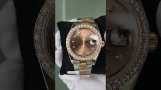 Bezel Set Moissanite Diamond Rolex Watch I Hip Hop Watch [upl. by Ettelrats781]