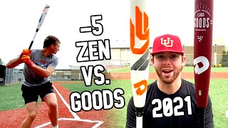 2021 THE GOODS vs CF ZEN USSSA 5 Showdown  Alloy vs Composite USSSA Baseball Bat Reviews [upl. by Keese]