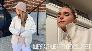 how to style the djerf avenue first choice jacket  9 outfit ideas [upl. by Anaerb]