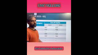 CMC Vellore Medical College cut off [upl. by Odranar462]