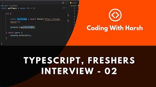 TypeScript Interview Questions for Freshers  Part 2 typescript mockinterview [upl. by Leena]