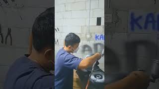 Proses epoxy helm ink repaint repain bodyrepair belkote [upl. by Atiniuq726]