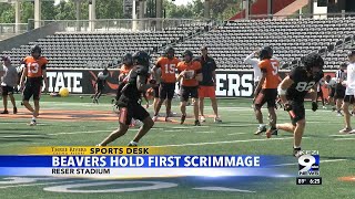 Oregon State Football First fall camp scrimmage [upl. by Felicity]