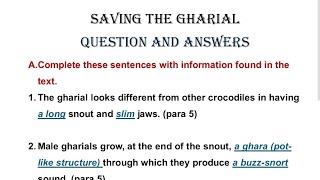 Saving The Gharial Class 8 Question Answer Gulmohar Book Golden Jubilee Edition [upl. by Hake241]