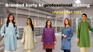 Perfect readymade style kurti cuttingbranded kurti ki cutting [upl. by Lerud]