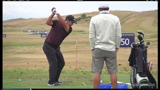 Patrick Reed golf swing Driver downtheline view ASI Scottish Open July 2018 [upl. by Elephus]