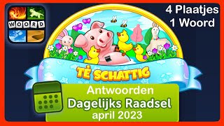 4 Plaatjes 1 Woord  Te Schattig  Antwoorden Dagelijks Raadsel  april 2023 4plaatjes1woord [upl. by Jerusalem115]