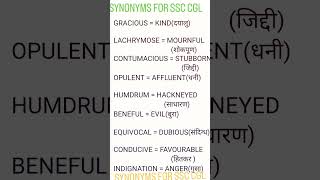 SYNONYMS FOR SSC CGL SHORTS YTSHORTS youtubeshorts english vocabssccgl trending [upl. by Furr]