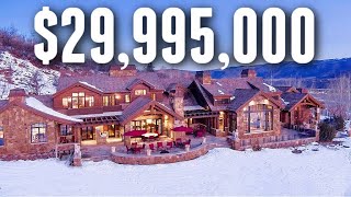 Touring a 29995000 Colorado Winter Mountainside MEGA MANSION [upl. by Mungovan]