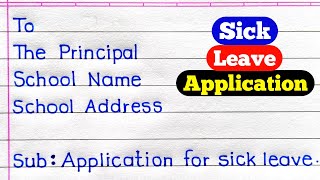 Sick Leave Application  Application For Sick Leave in English  Application For Leave Of Absence [upl. by Clorinde]