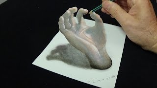 How To Draw A Incredible 3d Hand Illusion [upl. by Atronna]