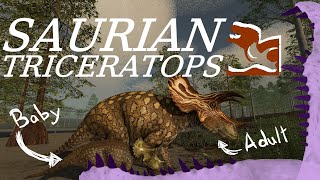 Saurian Triceratops Growth Cycle Herd Mechanics and Dinosaur Battles [upl. by Mouldon772]