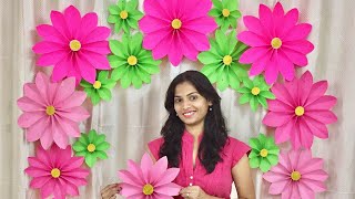 Very Easy Paper Flower Decoration at home  Decoration ideas for any occasion at home [upl. by Lilli]