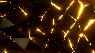 Geometric Neon Gold Triangular Background video  Footage  Screensaver [upl. by Mosra]