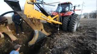 Installing Drain Tile with a Tile Plow in Minnehaha County South Dakota [upl. by Danyette]