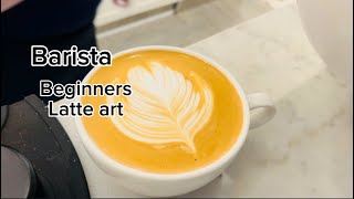 Barista training Beginner’s latte art [upl. by Iarahs649]