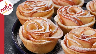 Yemeye Kıyamadık 😍 Gül Şeklinde Elmalı Tart Tarifi 🍎 [upl. by Regazzi]