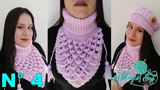 Como tejer el Cuello N° 4 o pechera a crochet o ganchillo en punto perlitas para bebe niñas y damas [upl. by Ecnatsnok]