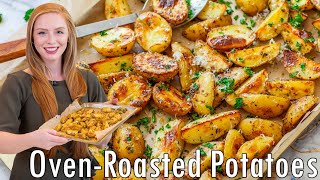 EASY OvenRoasted Potatoes Recipe  with Thyme Parsley amp Parmesan  Beef Lamb Chicken Seafood [upl. by Aehsan]