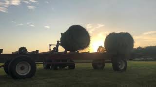 How to easily move round bales Round bales 1st cut hay [upl. by Pelage454]