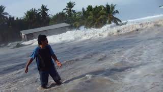 Extreme king tide recorded on Vaitupu the largest atoll in Tuvalu [upl. by Adnirual]