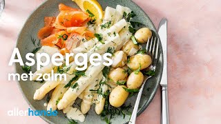 Witte asperges koken met zalm  Recept  Allerhande [upl. by Larret804]