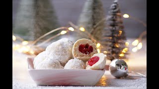 Cherry Snowball Cookies  Easy Christmas Cookie Recipes [upl. by Harlan]