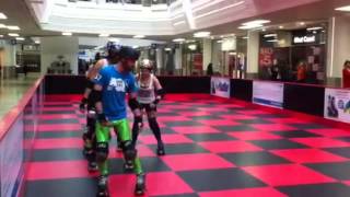 Bristol Roller Derby launch FREE roller skating rink in the Galleries [upl. by Agbogla271]