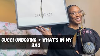 GUCCI Unboxing  Gucci Marmont Mini Round Shoulder Bag  What’s In My Bag [upl. by Anomer]