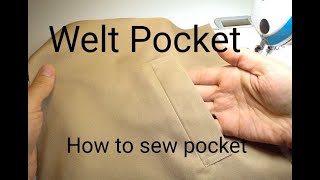 How to sew a jacket welt pocket sewing tutorial [upl. by Hisbe746]