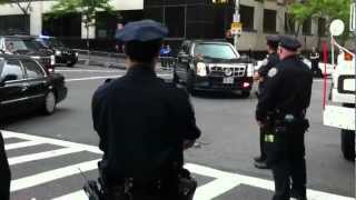 OBAMAS PRESIDENTIAL MOTORCADE IN NEW YORK NYPD NYPD ESU FDNY US SECRET SERVICE 1 [upl. by Niple]